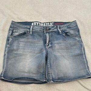 Hydraulic Faded Blue Denim Shorts